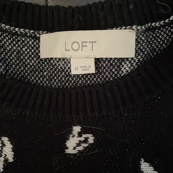 Loft knit top black and white print size M - Picture 5 of 6